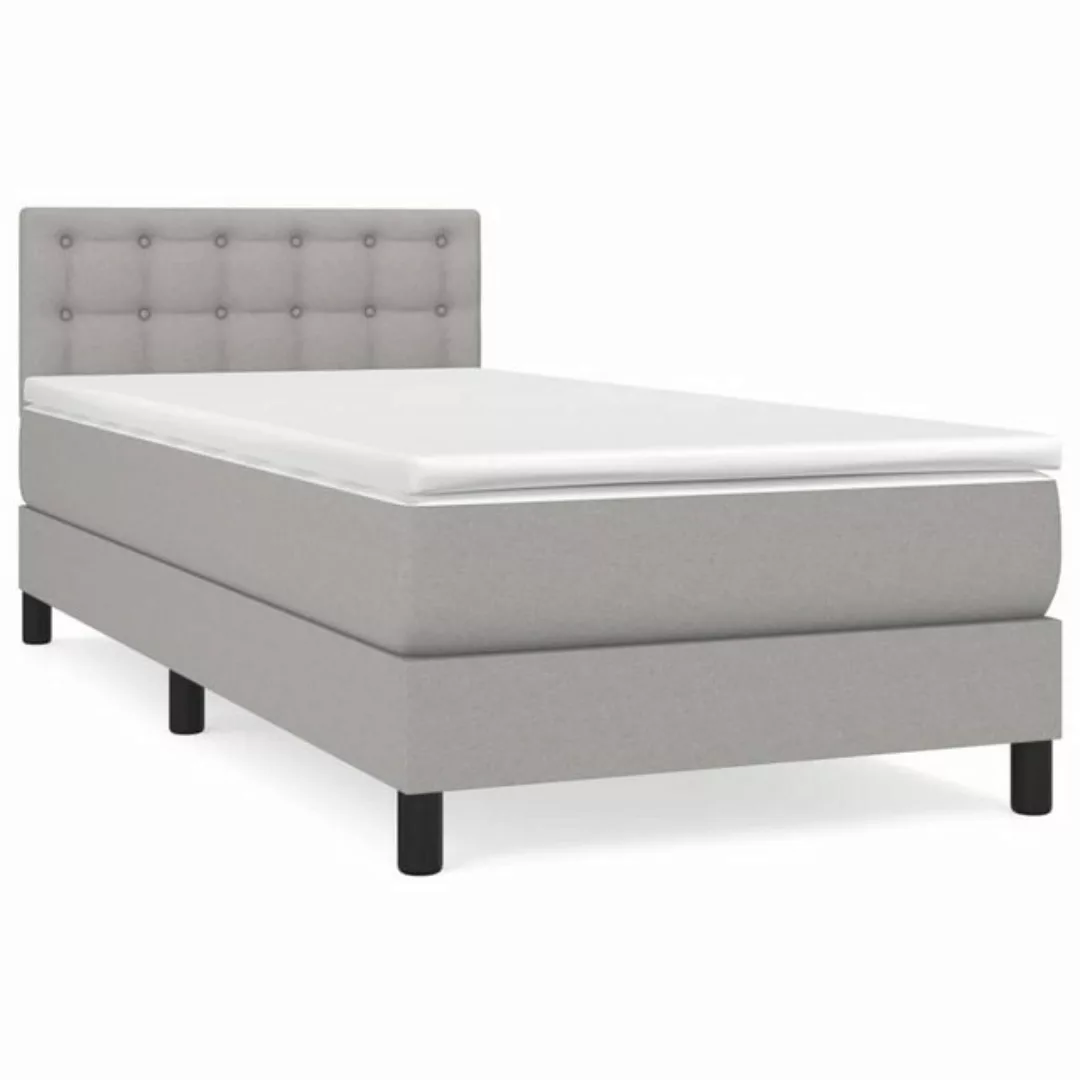 furnicato Bett Boxspringbett mit Matratze Hellgrau 90x190 cm Stoff günstig online kaufen