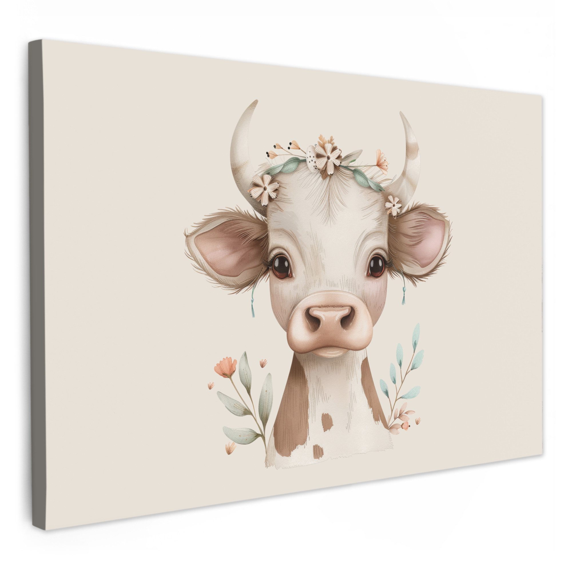 OneMillionCanvasses® Leinwandbild Kuh - Bohème - günstig online kaufen