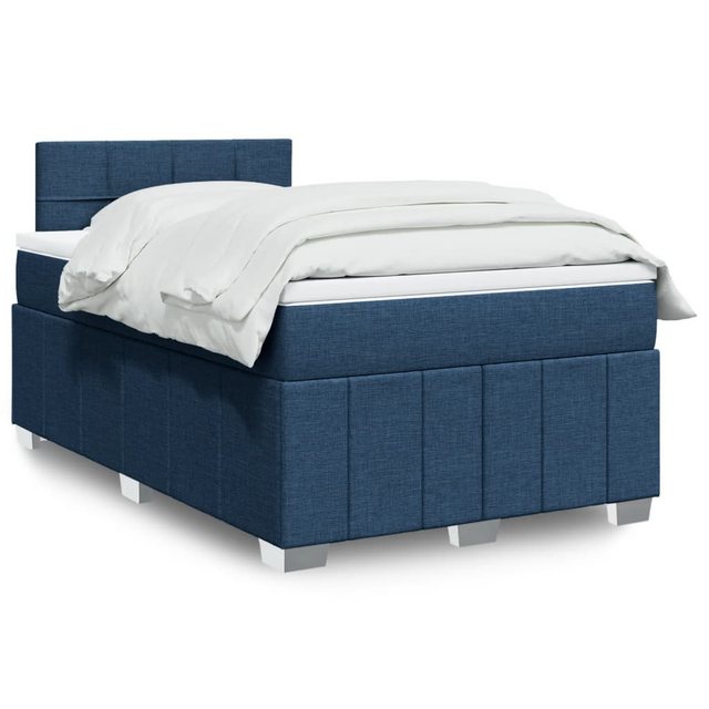 vidaXL Boxspringbett, Boxspringbett mit Matratze Blau 120x190 cm Stoff günstig online kaufen