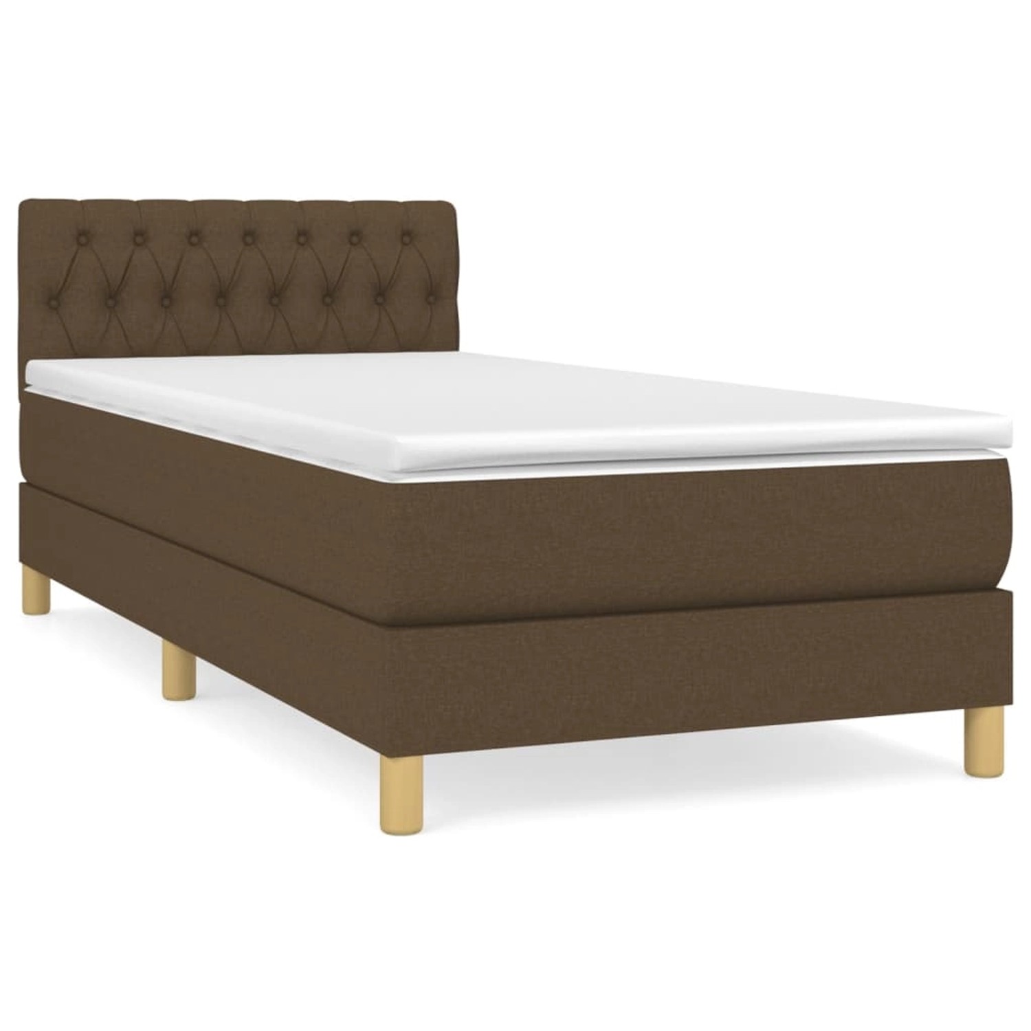 vidaXL Boxspringbett Boxspringbett mit Matratze Dunkelbraun 100x200 cm Stof günstig online kaufen