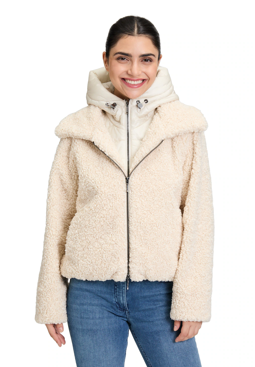Amber & June Plüschjacke "Amber & June Damen Plüschjacke mit abnehmbarem We günstig online kaufen
