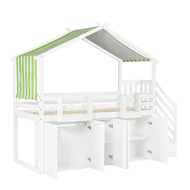 Gotagee Kinderbett Etagenbett 90x200cm Holzbett Stauraumbett Fallschutzgitt günstig online kaufen