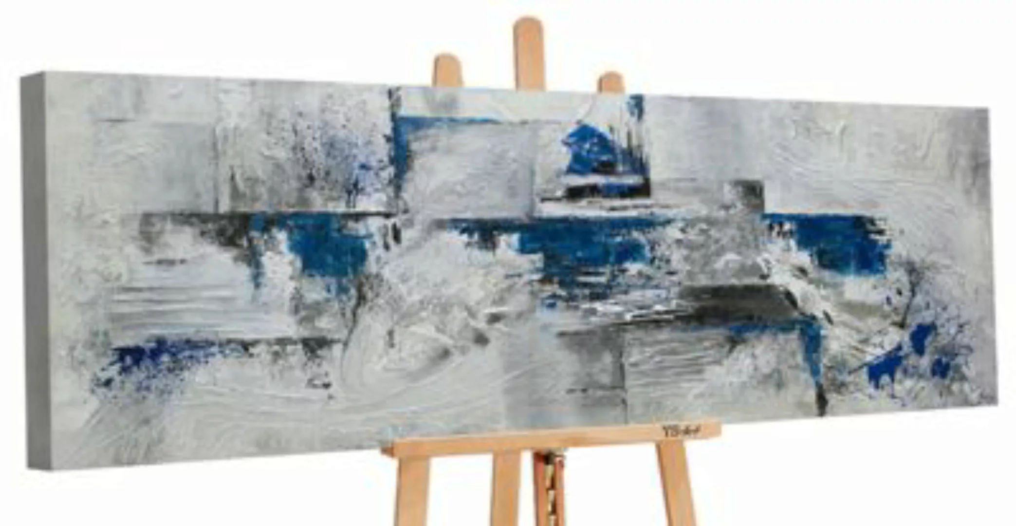 YS-Art™ Gemälde YS-Art blaugraues Acrylgemälde „Abstraktion III“, XXL Forma günstig online kaufen