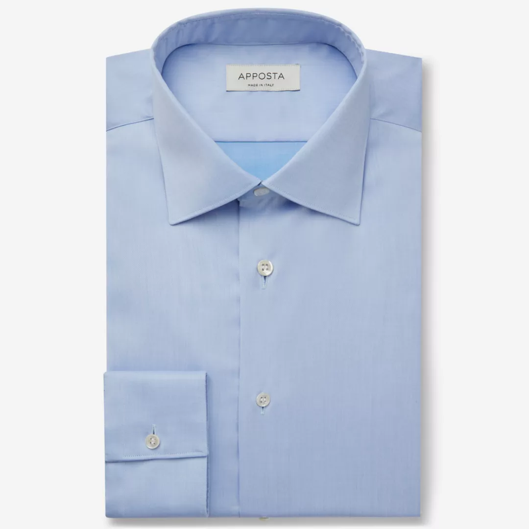 Hemd  einfarbig  hellblau 100% reine baumwolle popeline giza 87, kragenform günstig online kaufen