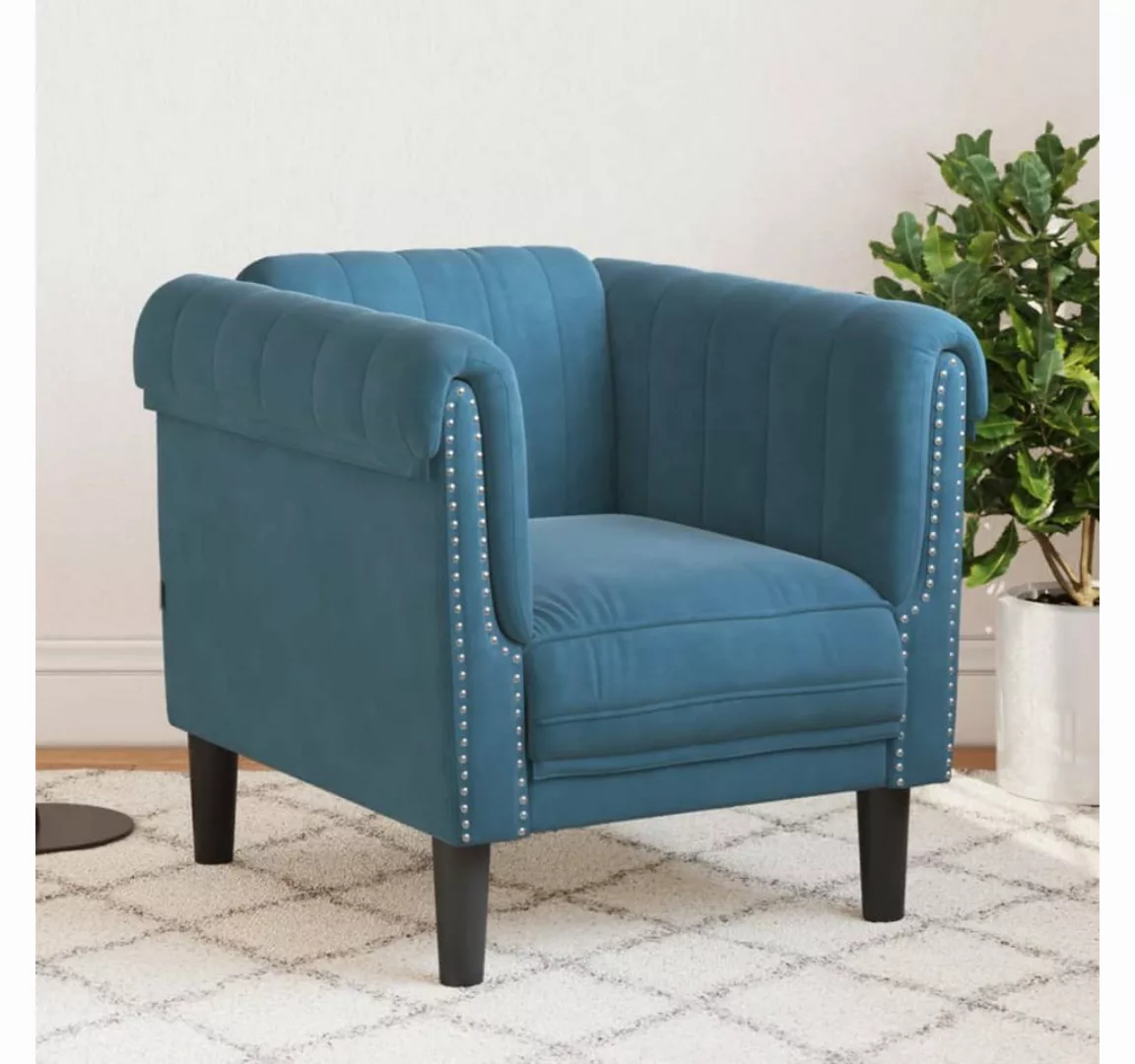 vidaXL Sofa Sessel Blau Samt günstig online kaufen