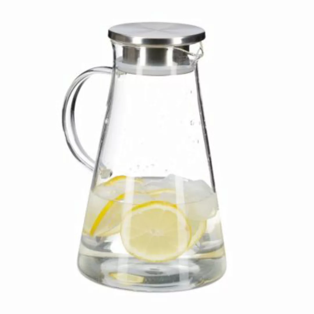 relaxdays Glaskaraffe mit Deckel 1,8 Liter transparent günstig online kaufen
