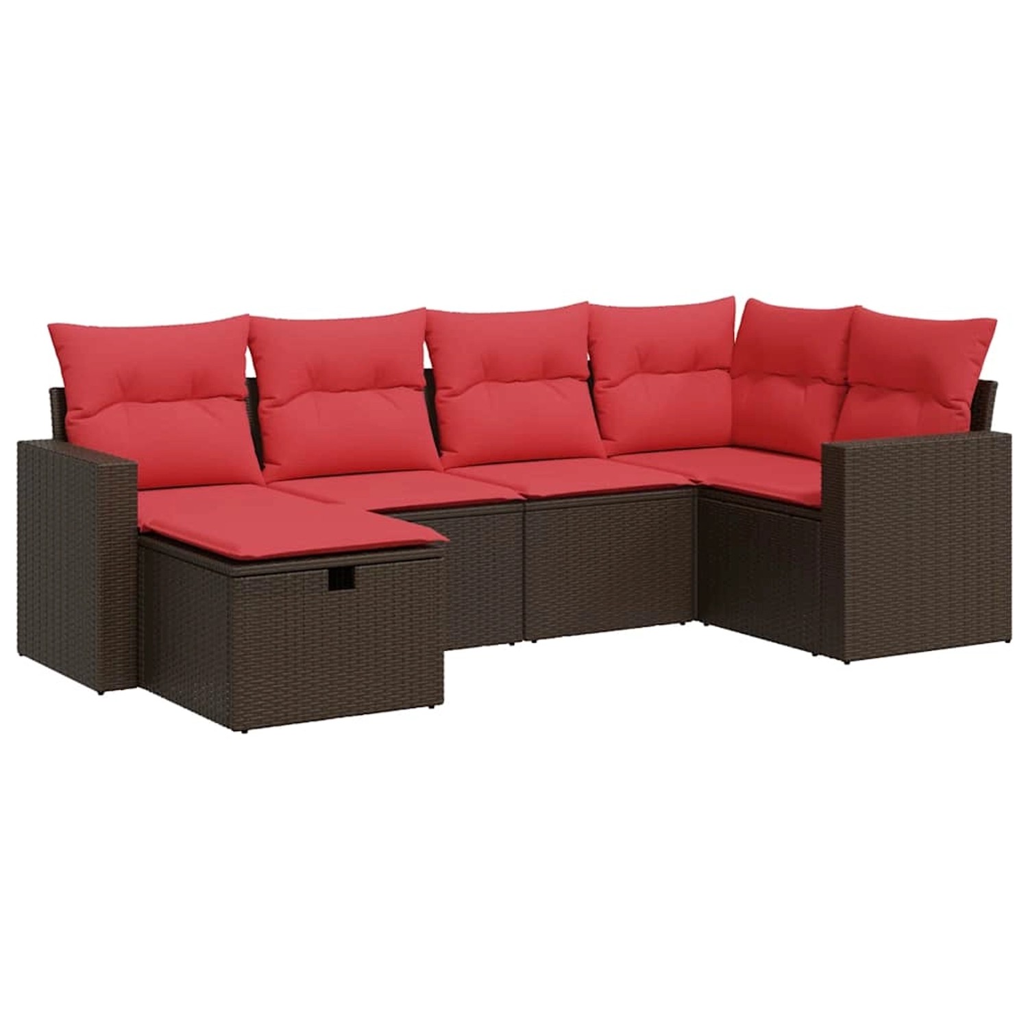 vidaXL 6-Tlg Garten-Sofagarnitur mit Kissen Braun Poly Rattan 3325390 günstig online kaufen