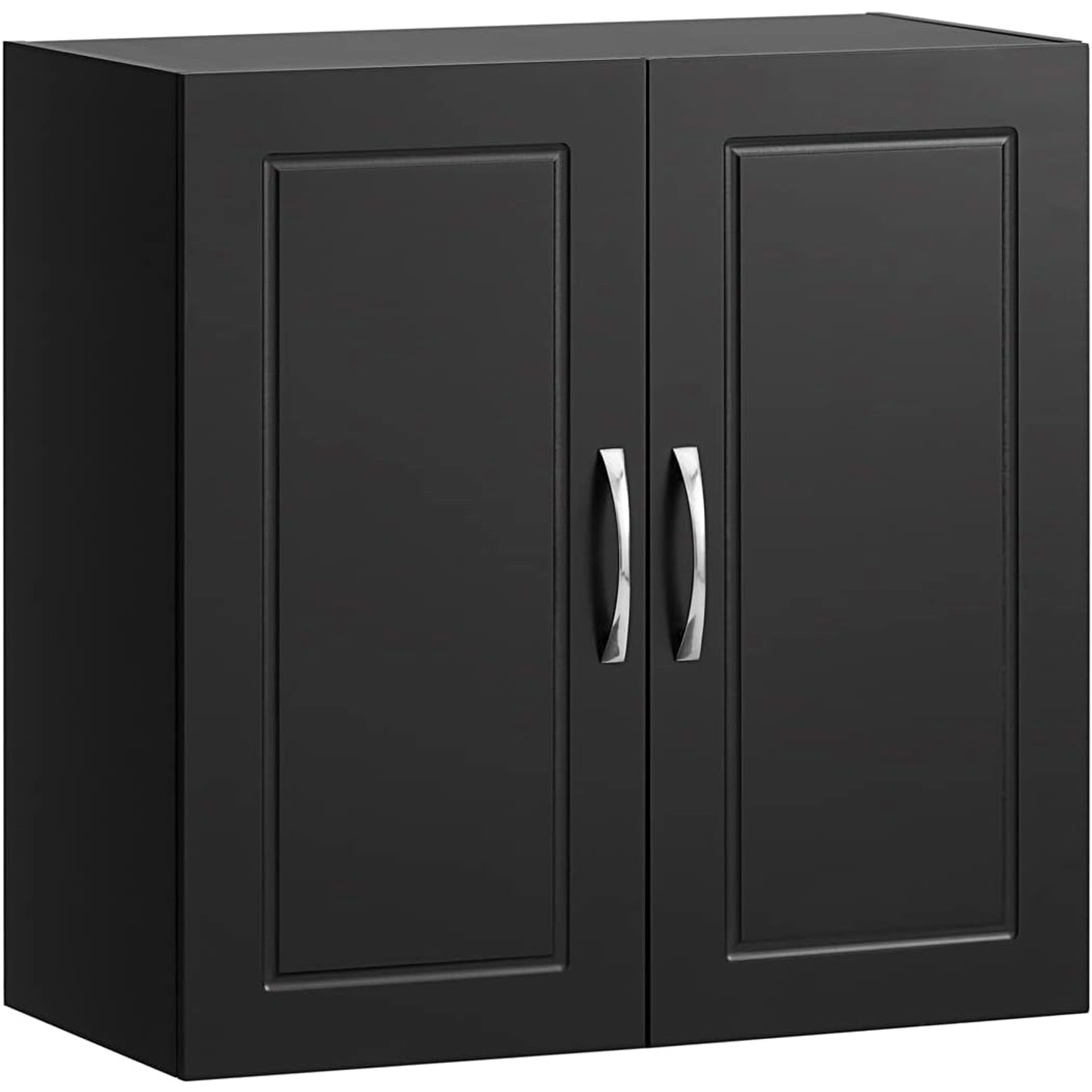 SoBuy Hängeschrank mit zwei Türen Badezimmer MDF Schwarz FRG231-SCH günstig online kaufen