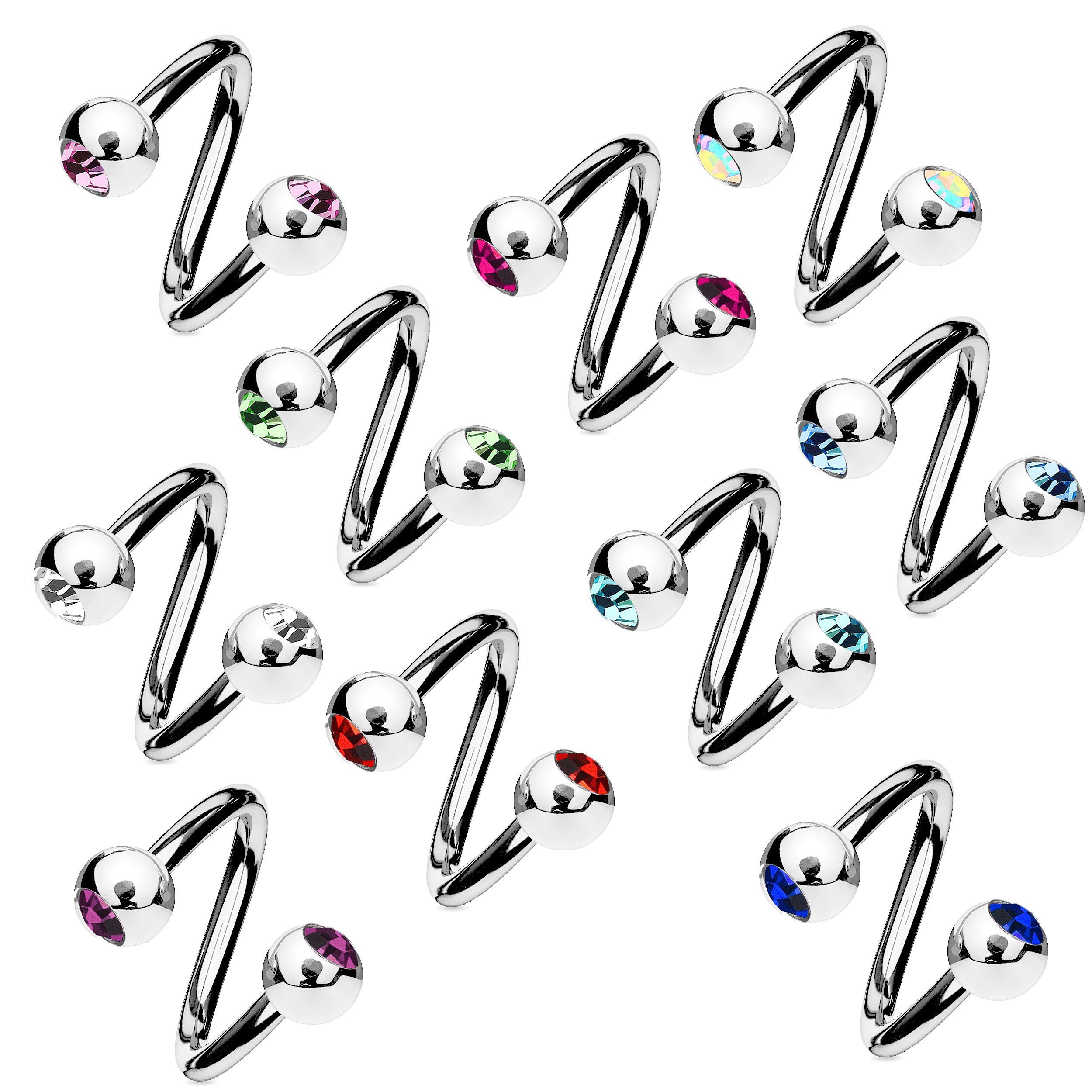 viva-adorno Piercing-Set Lippenpiercing Spirale Twist Labret günstig online kaufen