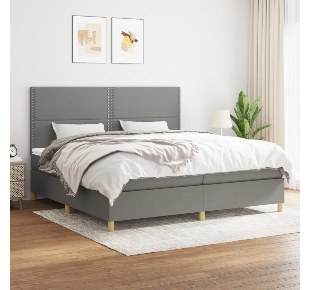 vidaXL Boxspringbett Boxspringbett mit Matratze Schwarz 200x200 cm Stoff Be günstig online kaufen