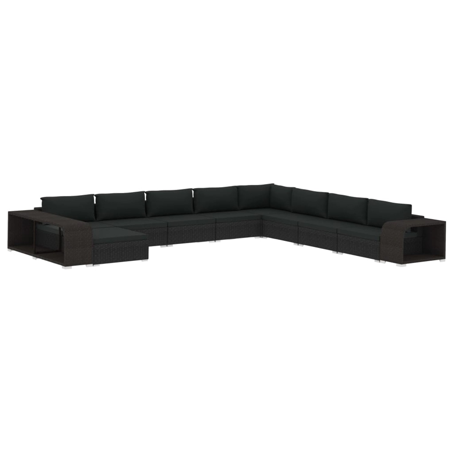 vidaXL 11-Tlg Garten-Lounge-Set mit Auflagen Poly Rattan Schwarz 46829 günstig online kaufen