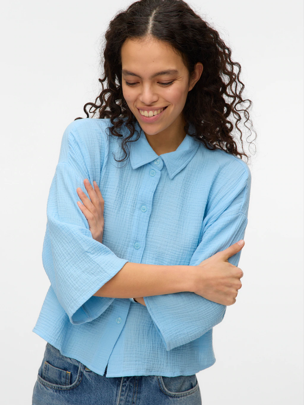 Vero Moda Hemdbluse "VMNATALI CROP SHIRT WVN NOOS" günstig online kaufen