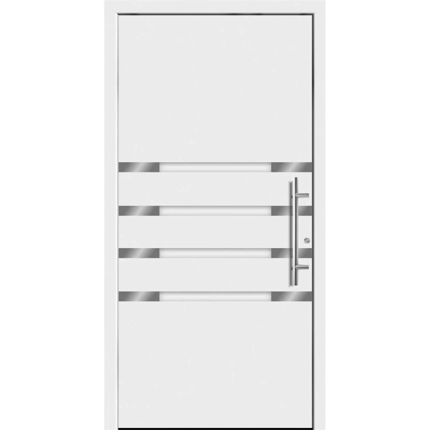 Aluminium-Haustür Moderno M450/P 110 x 210 cm Weiß Anschlag Rechts günstig online kaufen