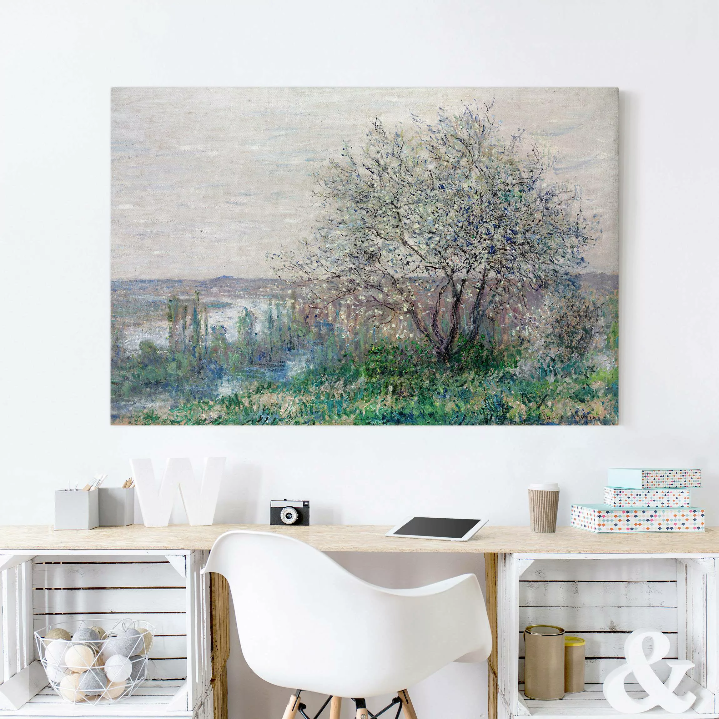 Leinwandbild Kunstdruck - Querformat Claude Monet - Frühlingsstimmung günstig online kaufen