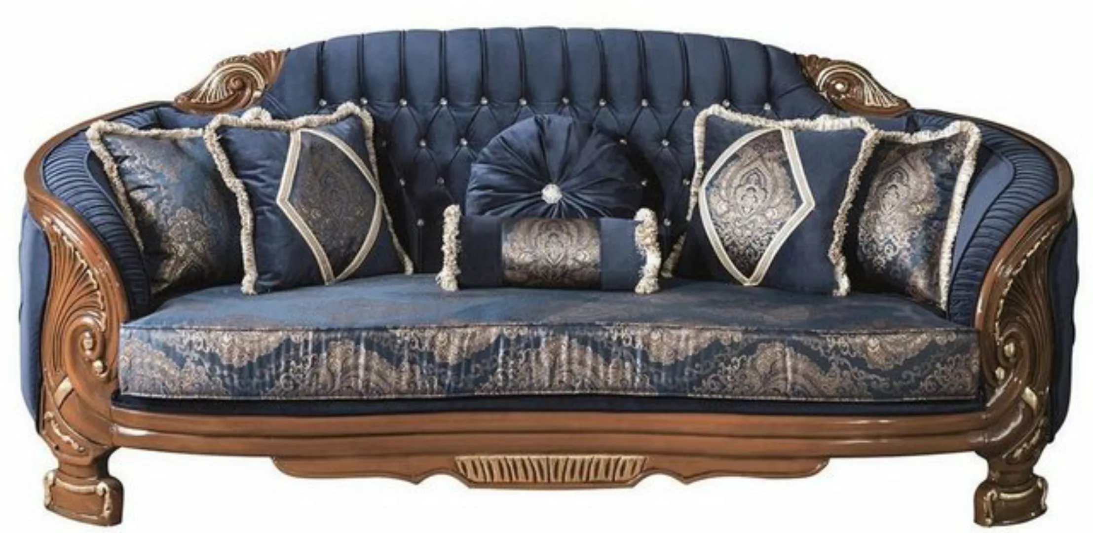 Casa Padrino Sofa Luxus Barock Wohnzimmer Sofa mit Glitzersteinen und dekor günstig online kaufen