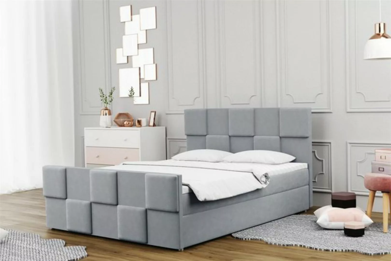 Fun Möbel Boxspringbett Boxspringbett Schlafzimmerbett MURILO 220er in Stof günstig online kaufen