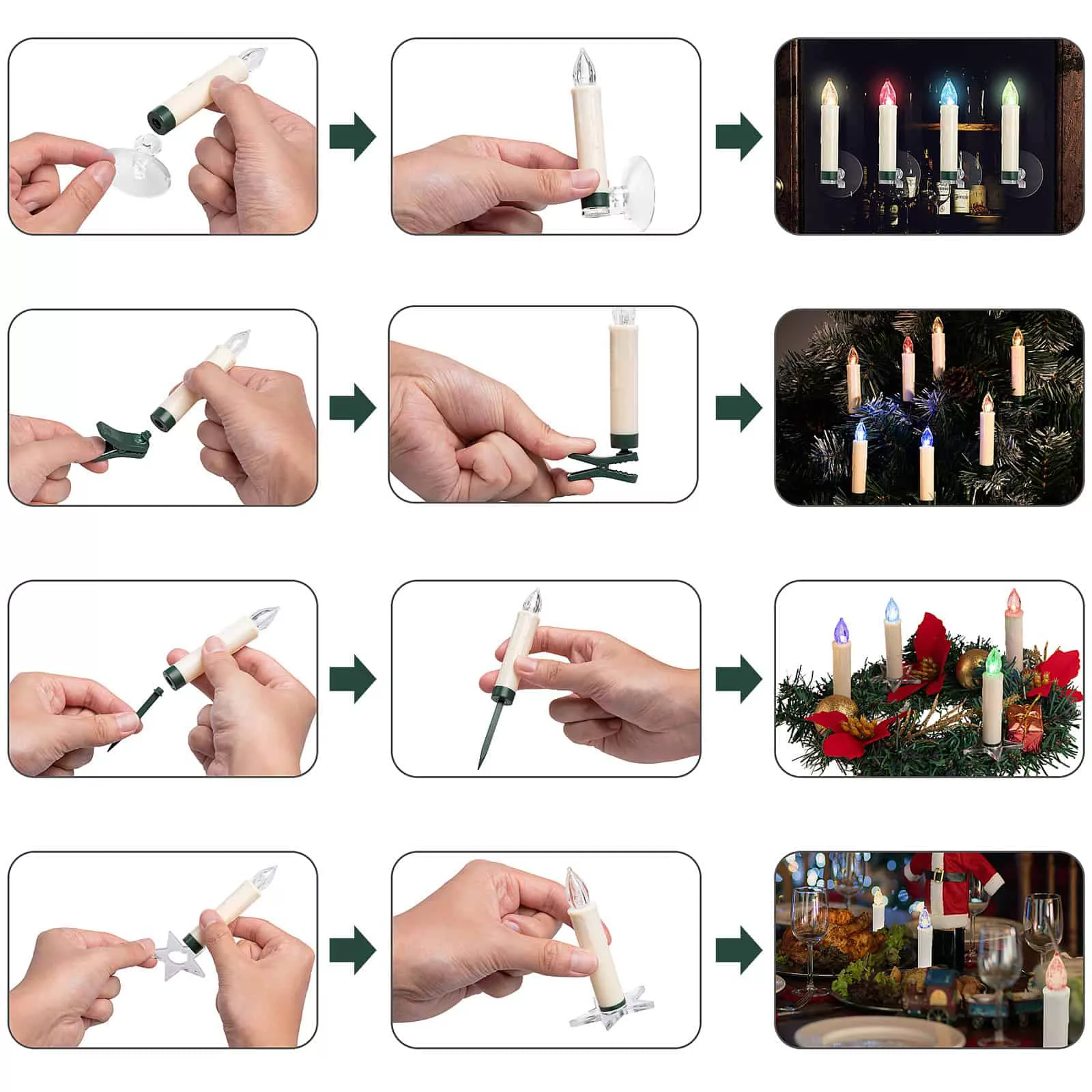 LED Weihnachtsbaumkerzen 30er-Set Bunt Fernbedienung günstig online kaufen