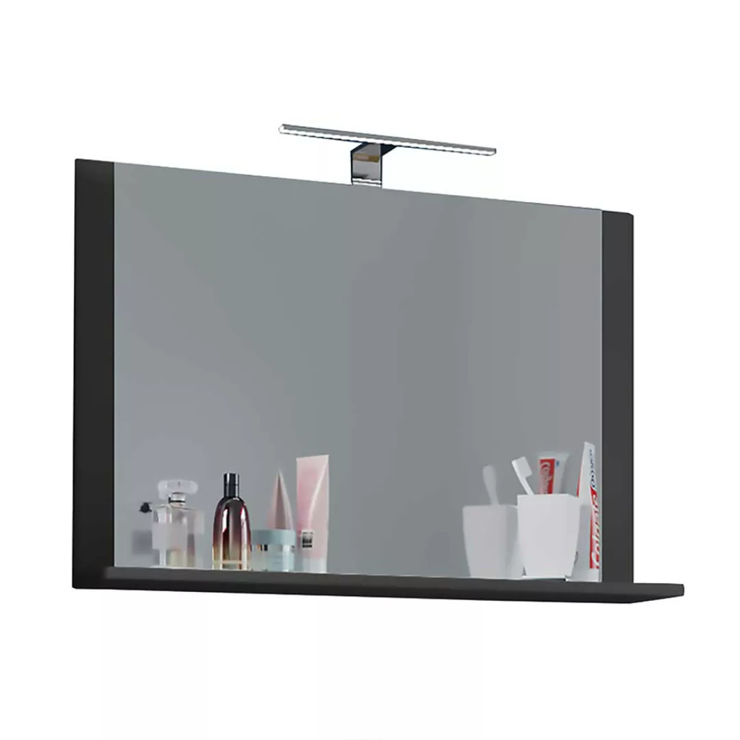 Badspiegel Anthrazit in modernem Design mit Ablage günstig online kaufen