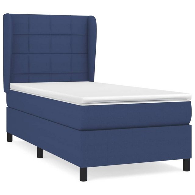 vidaXL Bett Boxspringbett mit Matratze Blau 100x200 cm Stoff günstig online kaufen