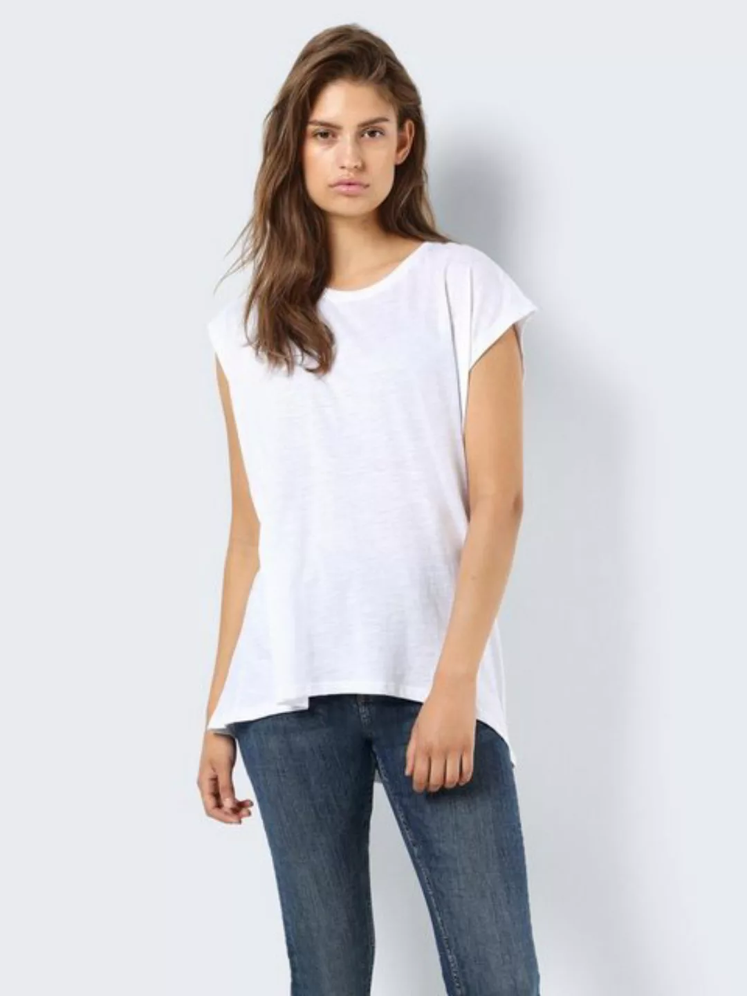 Noisy May Mathilde Loose Long Bg Kurzärmeliges T-shirt XL Bright White günstig online kaufen