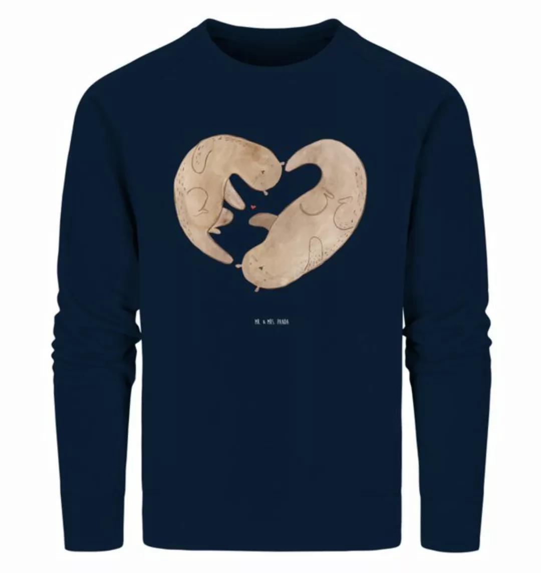 Mr. & Mrs. Panda Longpullover Größe XL Otter Herz - French Navy - Geschenk, günstig online kaufen