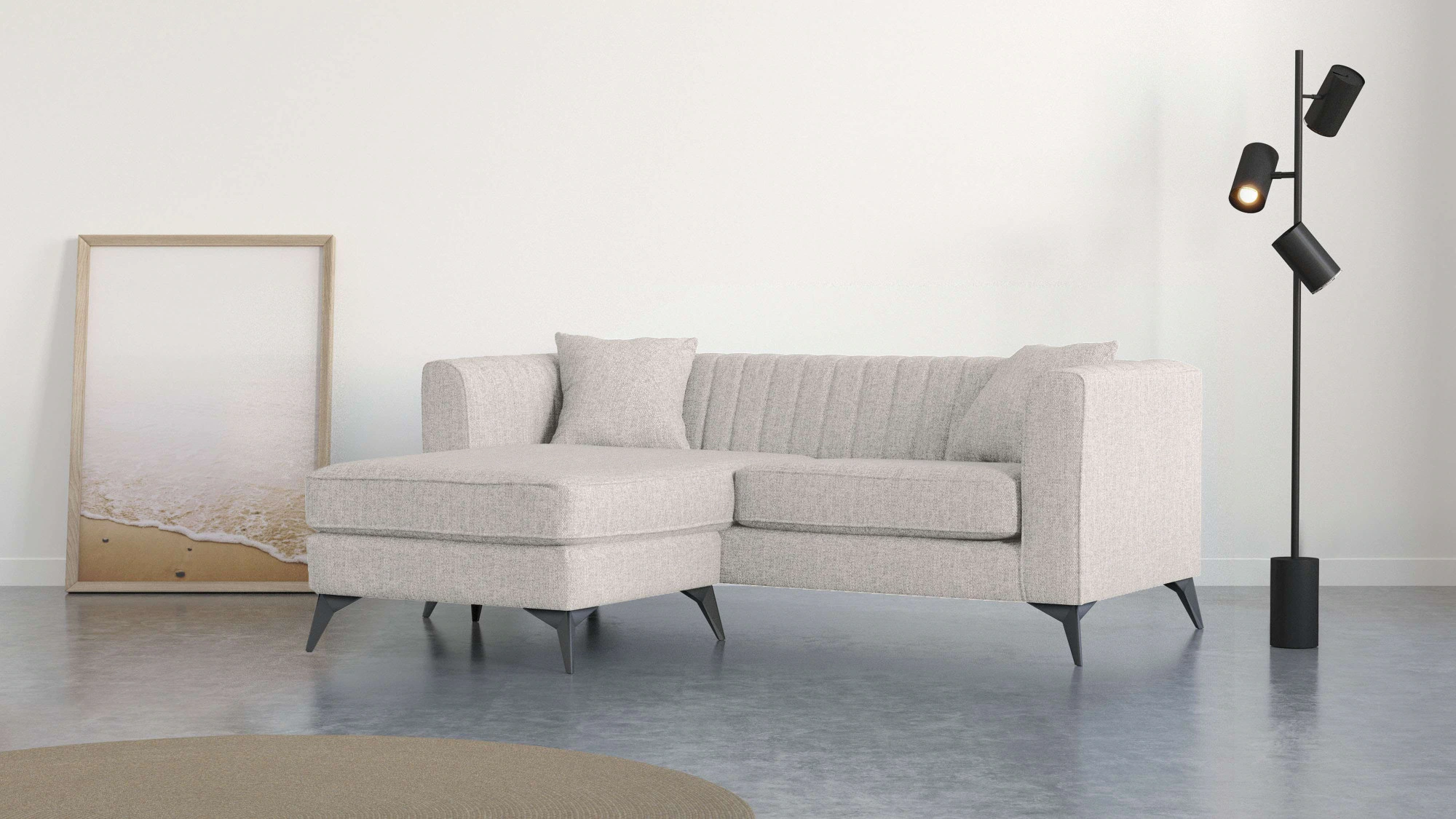 Places of Style Ecksofa "MATTHEW L-Form ideal für kleine Räume, Maße B/T/H: günstig online kaufen