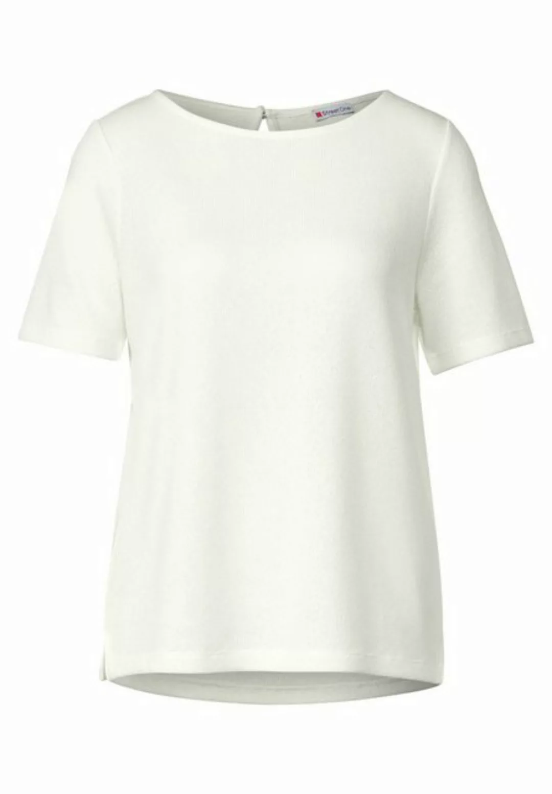 STREET ONE T-Shirt LTD QR knit look shirt, off white günstig online kaufen