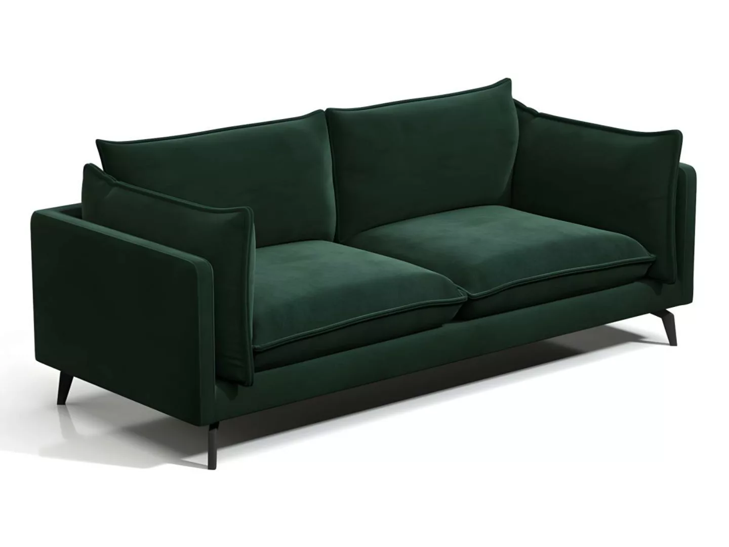 Sofa 3-Sitzer - Samt - Grün - KESTREL günstig online kaufen