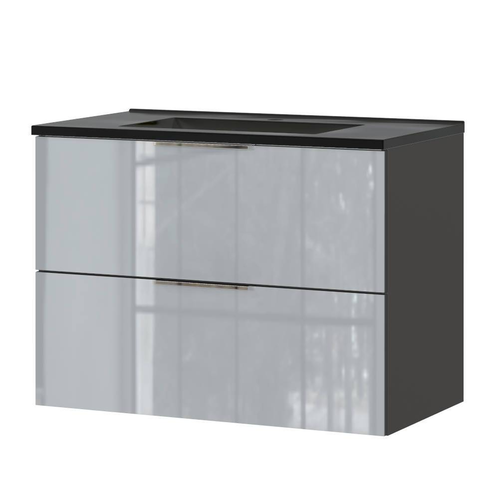 Waschtischunterschrank Badezimmerschrank mit Soft Close Front glasbeschicht günstig online kaufen