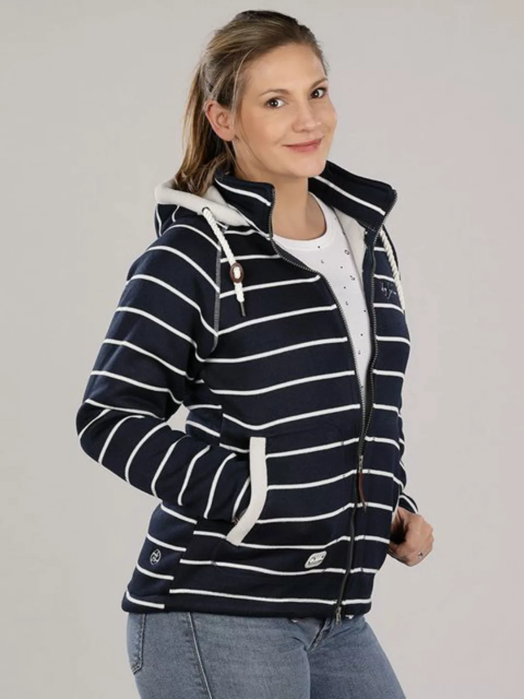 Dry Fashion Fleecejacke Damen Fleece-Jacke Strickjacke Föhr mit Kapuze und günstig online kaufen