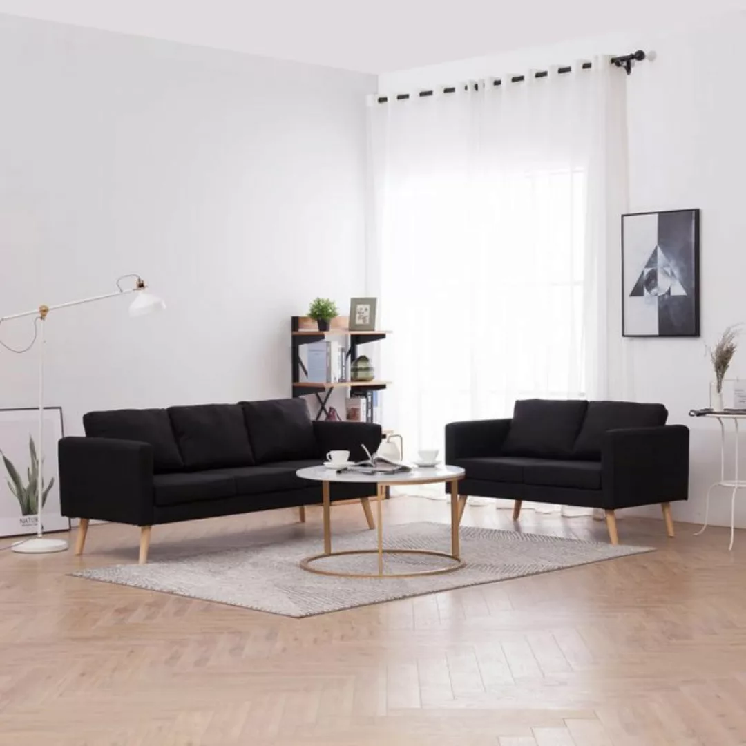 DOTMALL Big-Sofa 2-teilige Sofagarnitur, Stoff, Schwarz günstig online kaufen