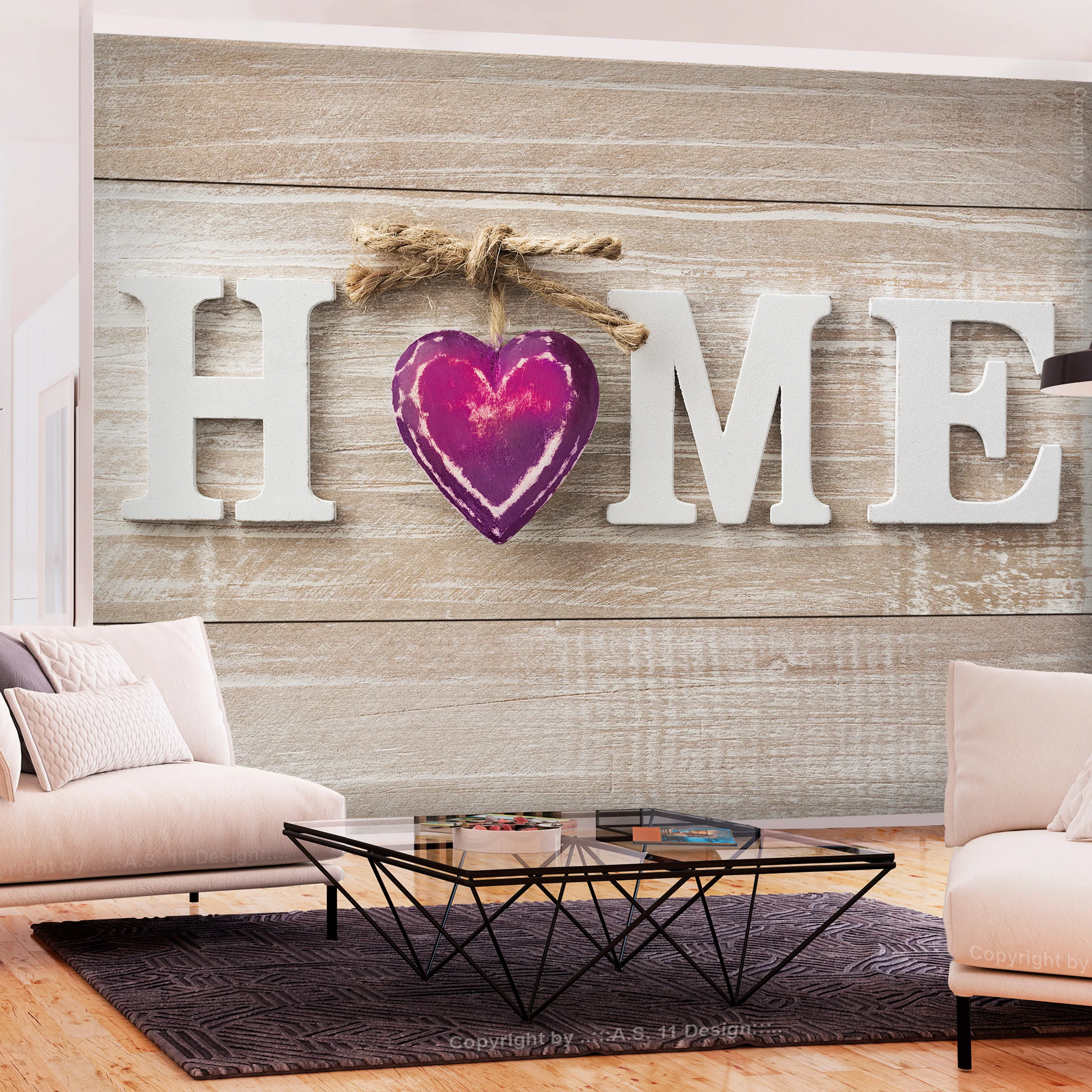 Selbstklebende Fototapete - Home Heart (violet) günstig online kaufen