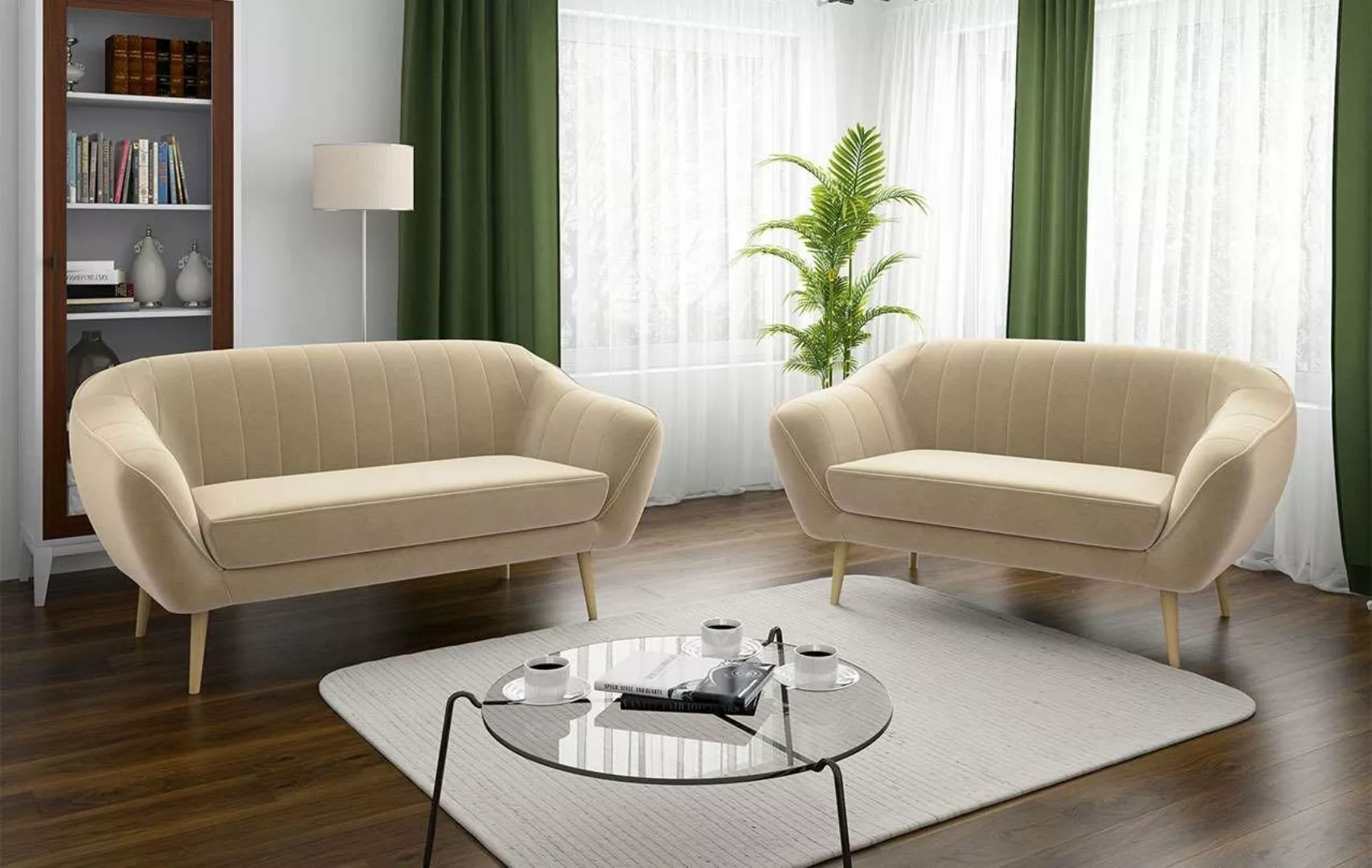 MKS MÖBEL Sofa GAJA 3 2, Skandinavische Deko, Moderne Sofa Set 3+2, Fünf Pe günstig online kaufen