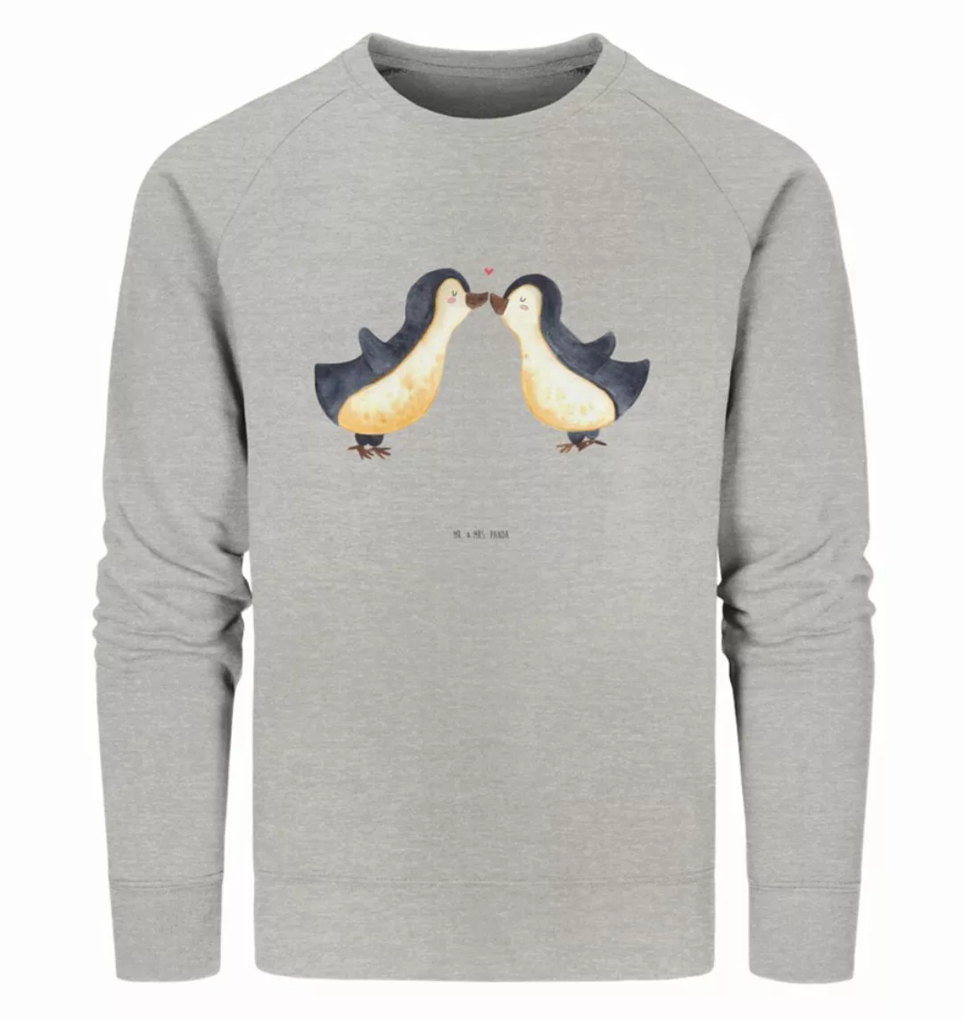 Mr. & Mrs. Panda Longpullover Größe XXL Pinguin Liebe - Heather Grey - Gesc günstig online kaufen