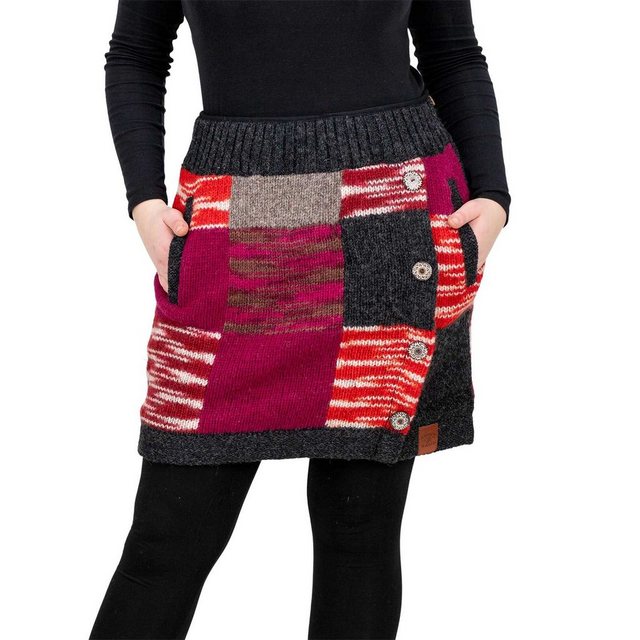 KUNST UND MAGIE Strickrock Bunter Patchwork Strickrock kurz + klassisches M günstig online kaufen