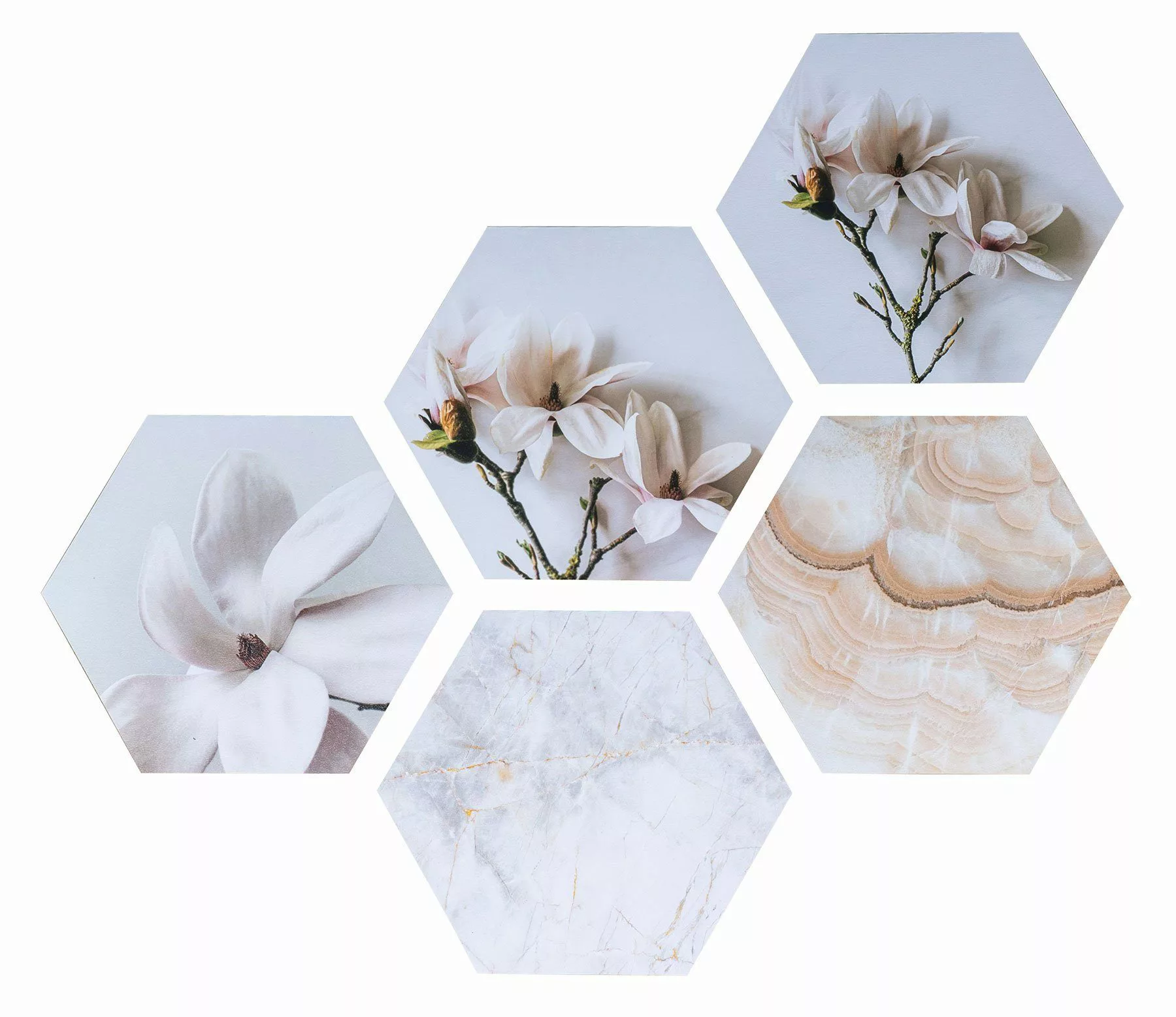 Levandeo® Wandbild, Hexagon Wandaufkleber je 32x28cm günstig online kaufen