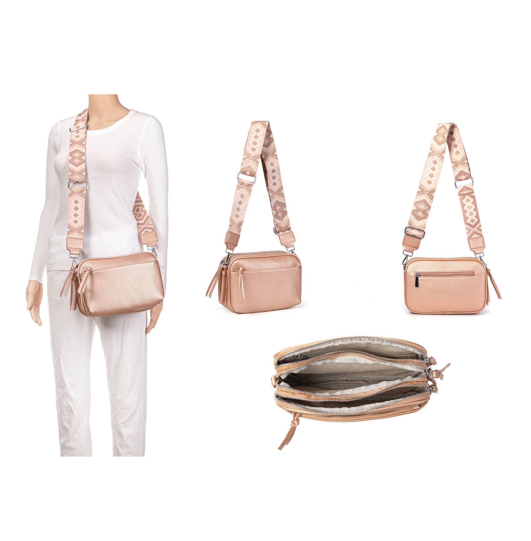 ITALYSHOP24 Schultertasche Damen Umhängetasche Brusttasche Cross günstig online kaufen
