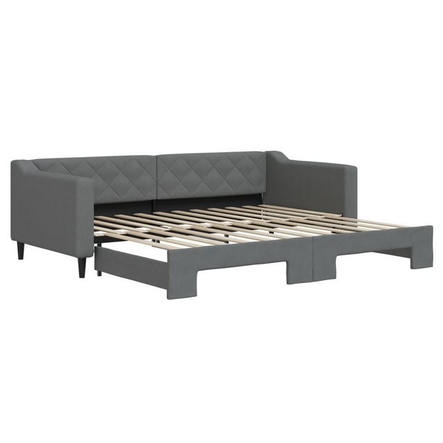 vidaXL Gästebett Gästebett Tagesbett Ausziehbar Dunkelgrau 90x200 cm Stoff günstig online kaufen