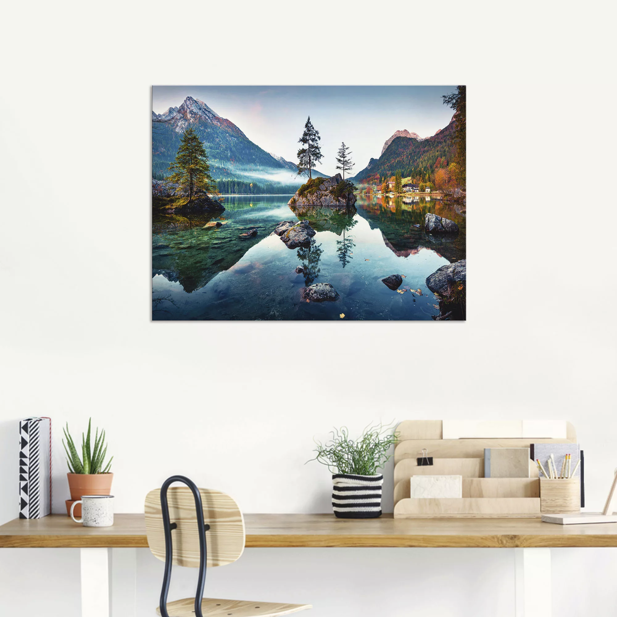 Artland Wandbild "Herbstszene des Hintersee vor Alpen", Seebilder, (1 St.), günstig online kaufen