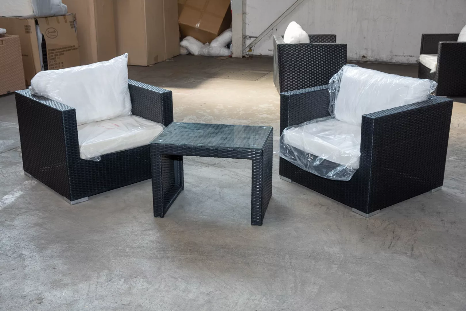 #M 4: 2x Sessel + Beistelltisch Malolo-schwarz günstig online kaufen