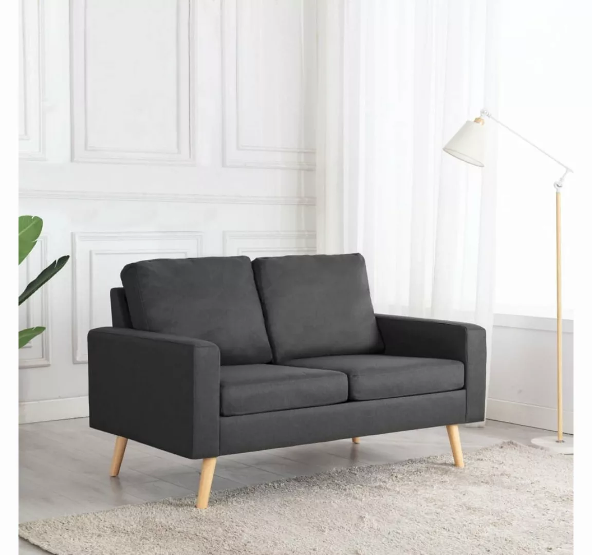 vidaXL Sofa 2-Sitzer-Sofa Dunkelgrau Stoff Couch günstig online kaufen