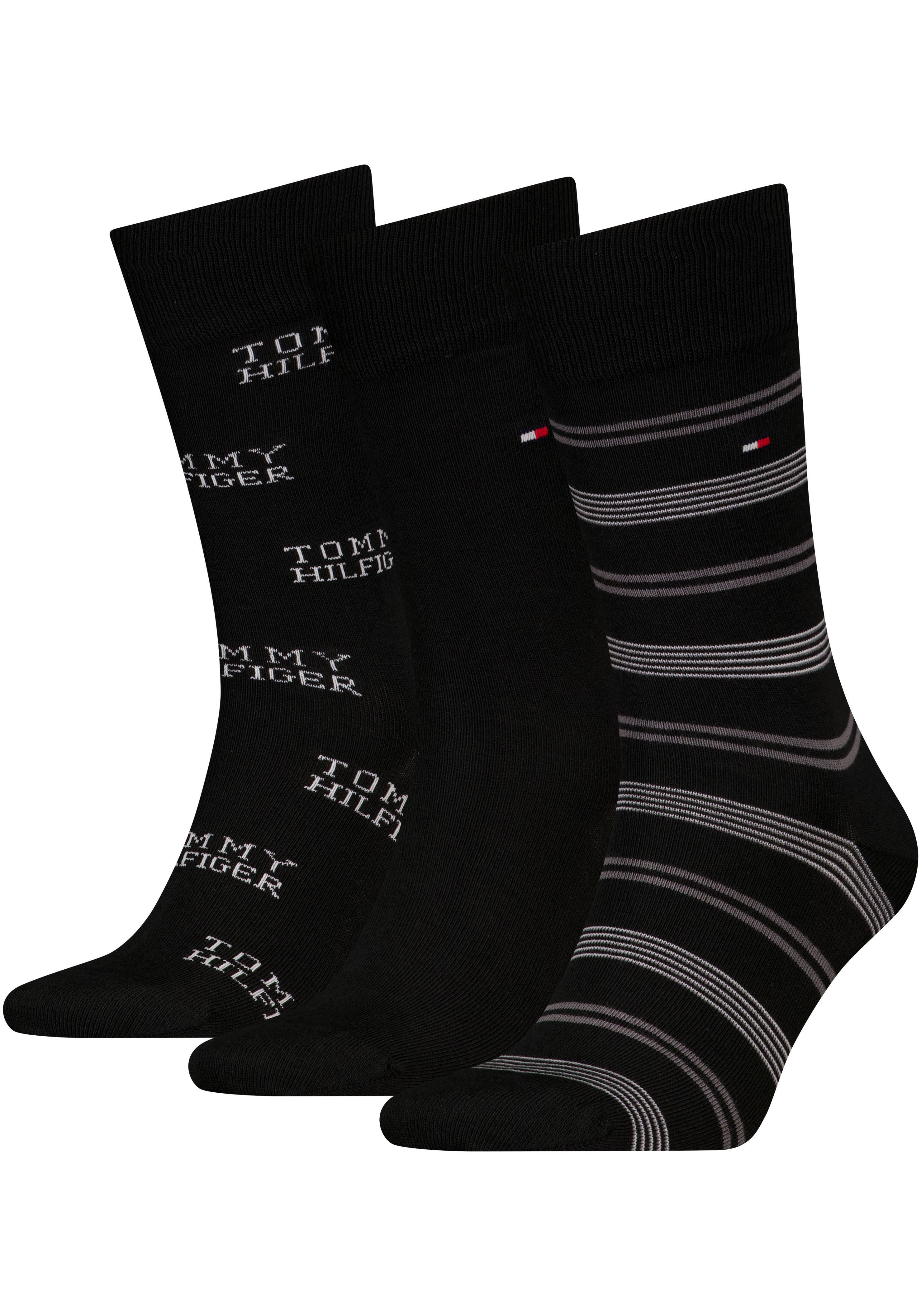 Tommy Hilfiger Socken, (3 Paar), mit auffälliger Musterung günstig online kaufen