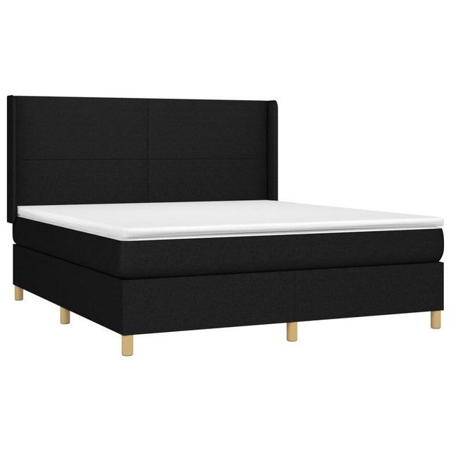 furnicato Bett Boxspringbett mit Matratze Schwarz 160x200 cm Stoff (1-tlg) günstig online kaufen