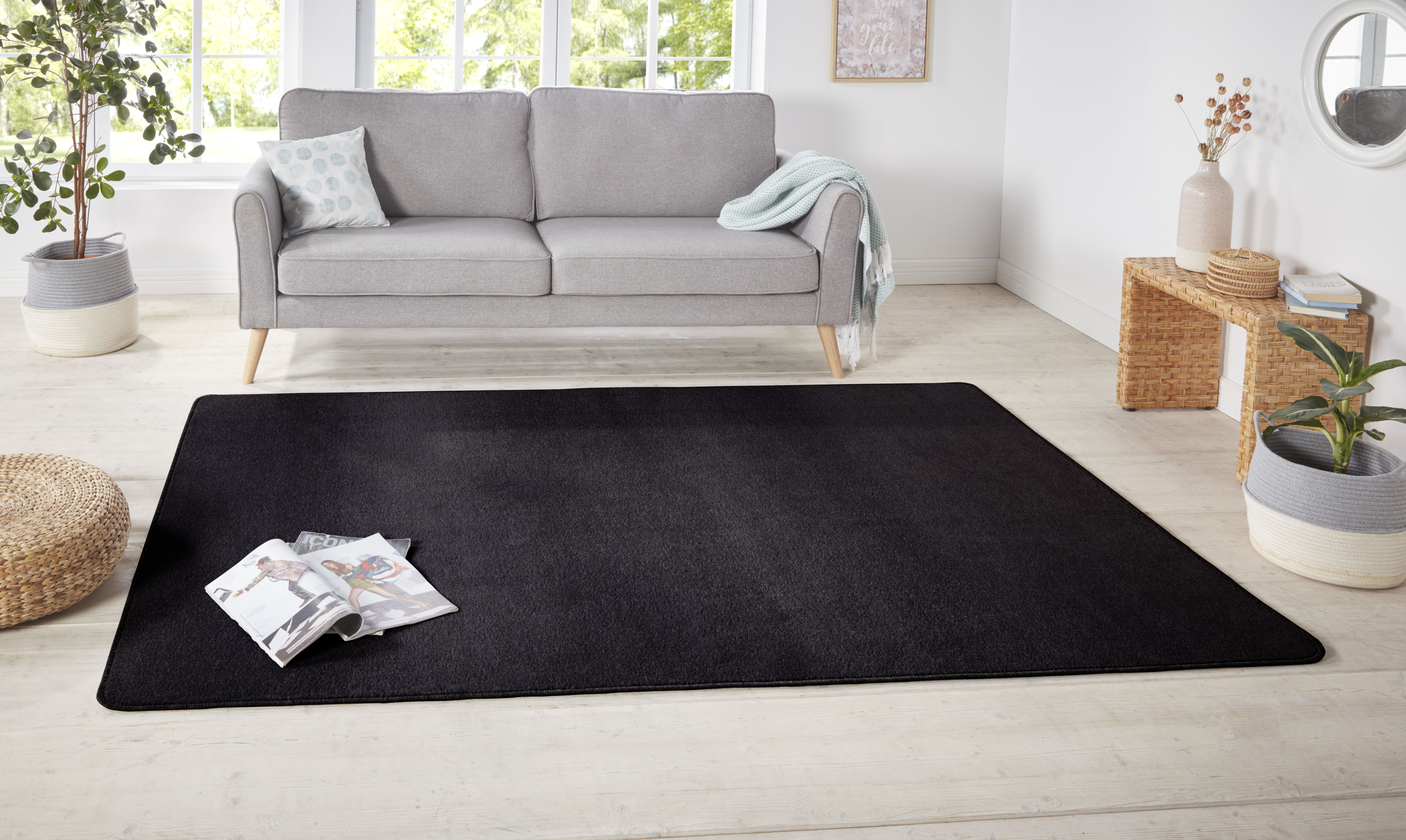 HANSE Home Teppich »Shashi«, rechteckig, 8,5 mm Höhe, Kurzflor, Unifarben, günstig online kaufen