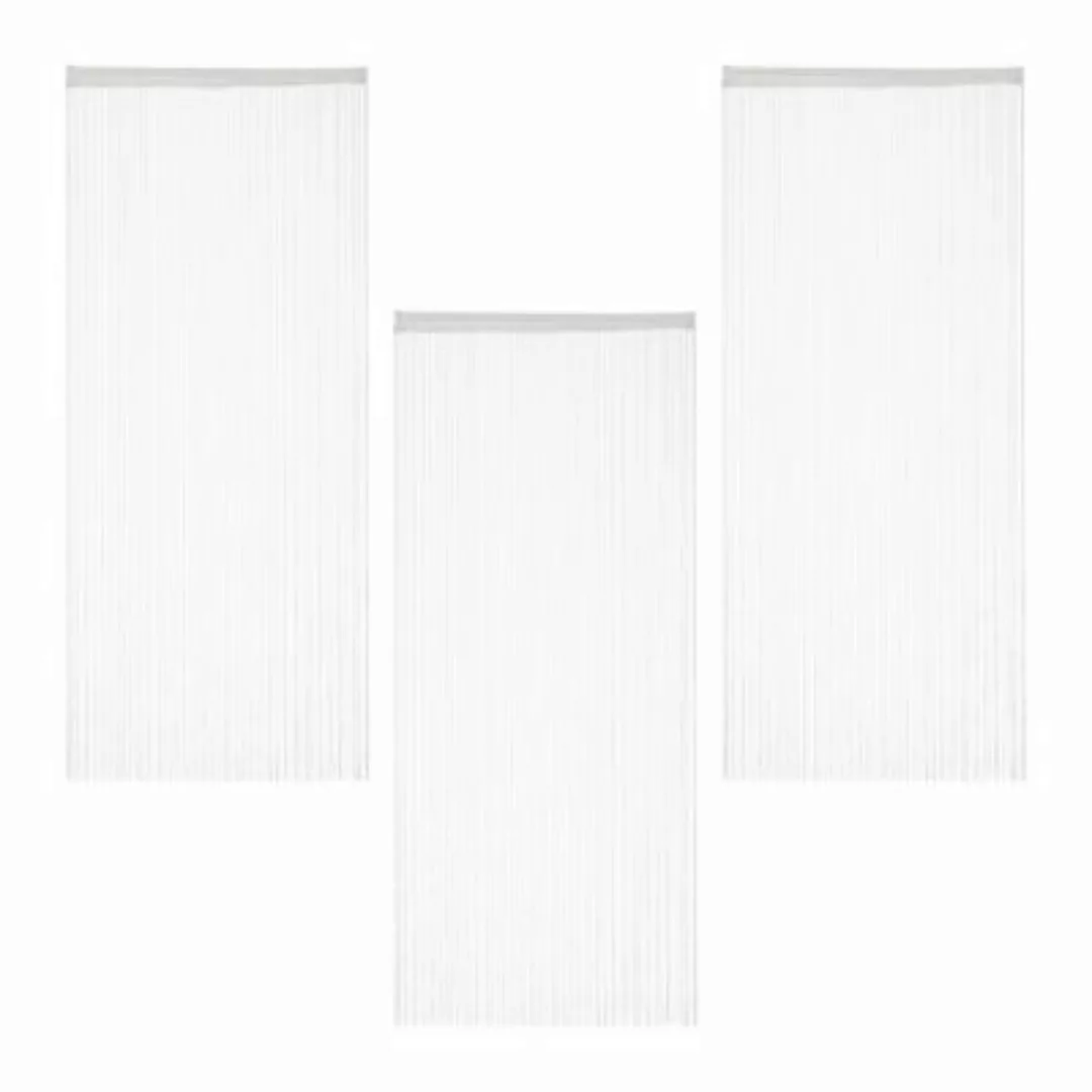 relaxdays 3 x Fadenvorhang weiß 90x245 cm günstig online kaufen