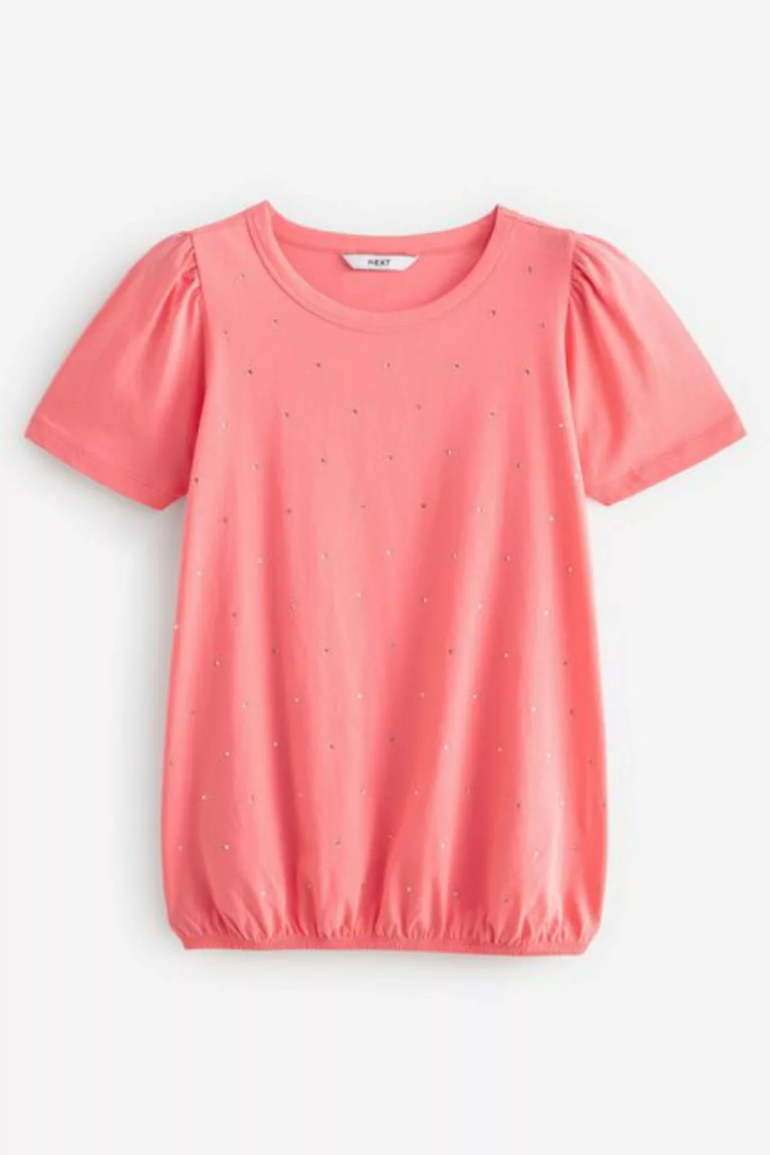 Next T-Shirt Funkelndes Kurzarm-Oberteil mit Ballonsaum (1-tlg) günstig online kaufen