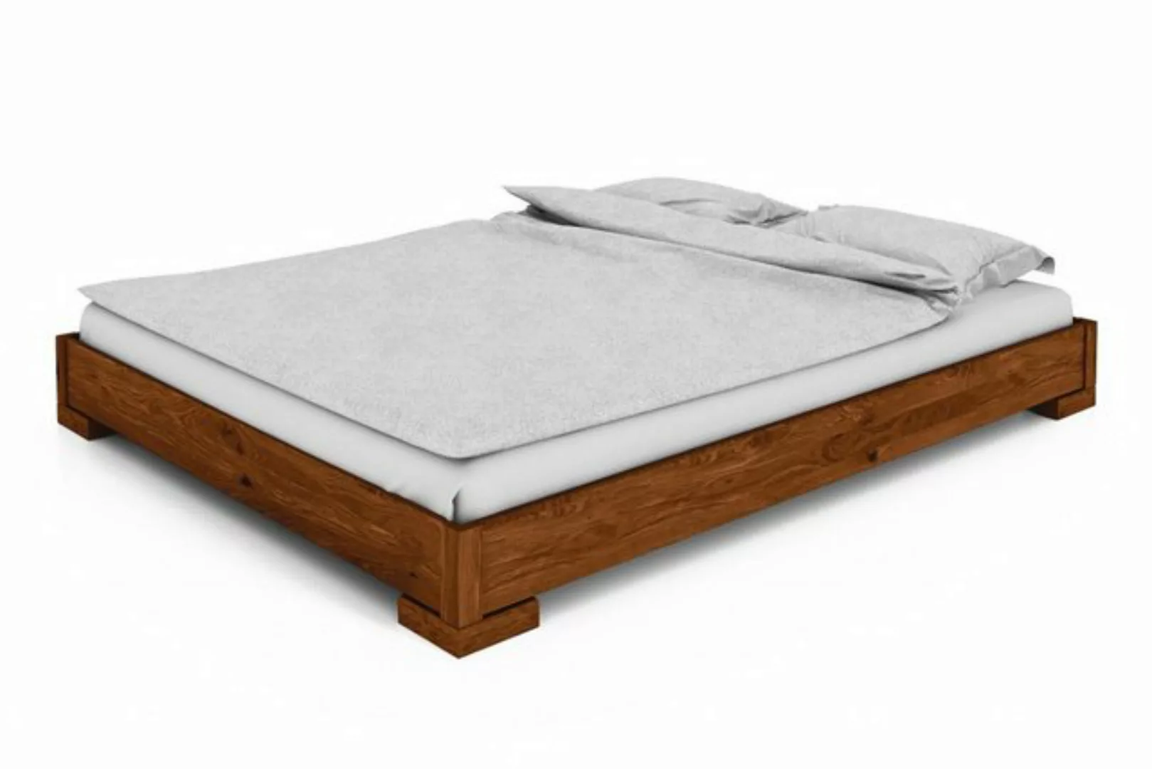 Natur24 Einzelbett Bett Bento 2 Wildeiche massiv 160x200cm ohne Kopfteil mi günstig online kaufen