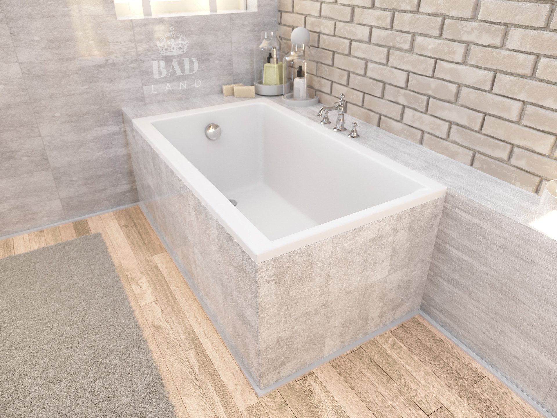 KOLMAN Badewanne Rechteck Capri 100x70, Ablaufgarnitur günstig online kaufen