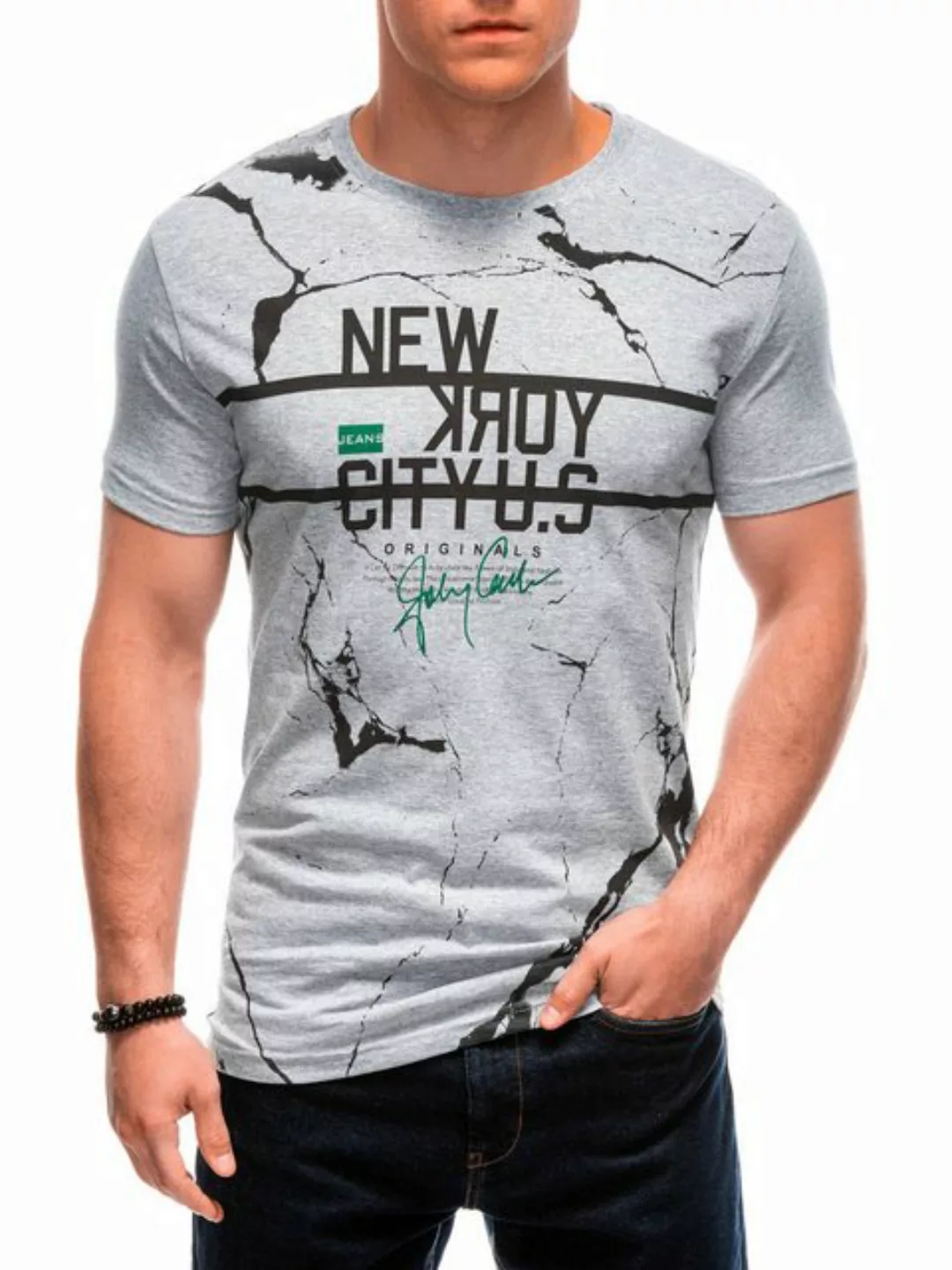Edoti Print-Shirt Printed Herren T-Shirt günstig online kaufen