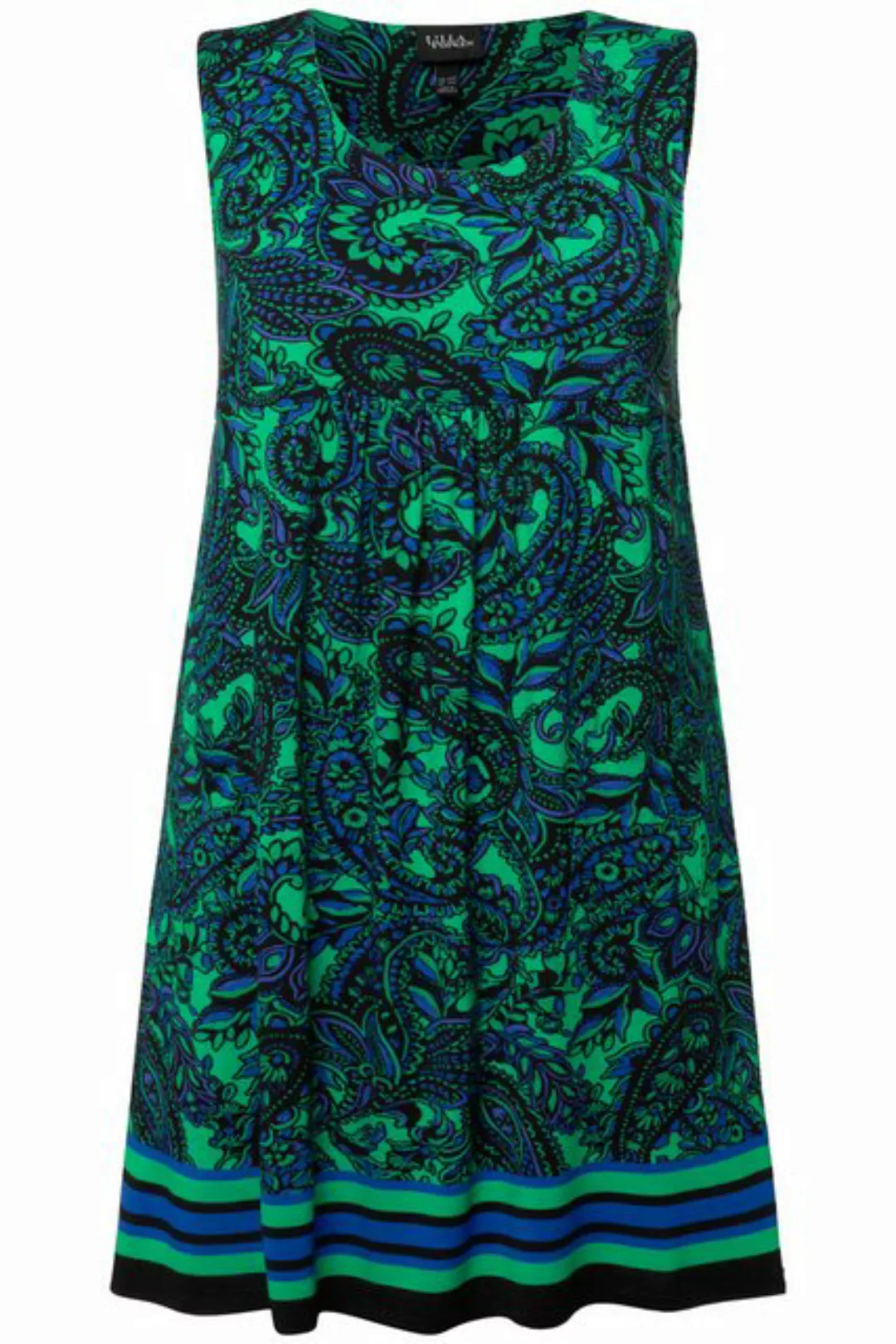 Ulla Popken Minikleid Jersey-Minikleid Paisley A-Linie Rundhals ärmellos günstig online kaufen